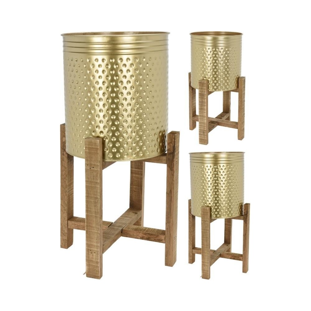 2 VASI ACCIAIO ORO CSUPPORTO